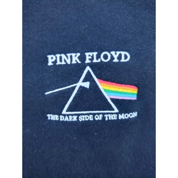Pink Floyd Dark Side Of The Moon Hoodie Mens Medium Black  Embroidered Logo - Picture 2 of 3